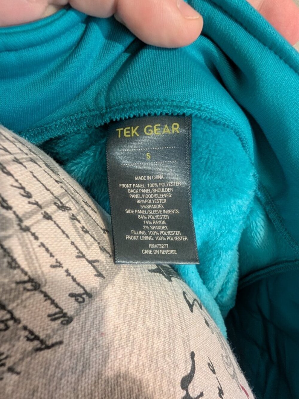Tek Gear Aqua Quilted Fleece Lined Hooded Jacket Small Women's Zip Up - Picture 4 of 7